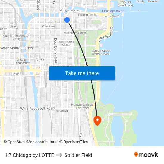 L7 Chicago by LOTTE to Soldier Field map