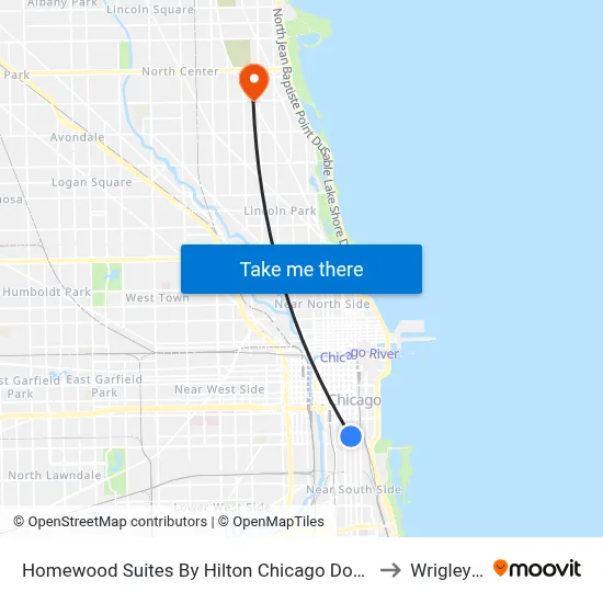 Homewood Suites By Hilton Chicago Downtown South Loop to Wrigley Field map