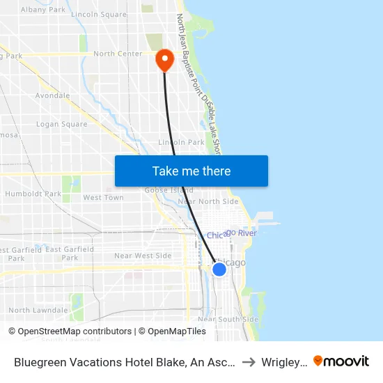 Bluegreen Vacations Hotel Blake, An Ascend Collection Hotel to Wrigley Field map