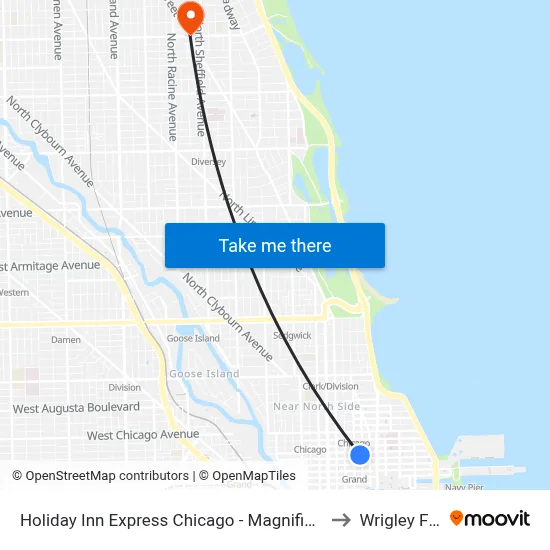 Holiday Inn Express Chicago - Magnificent Mile to Wrigley Field map