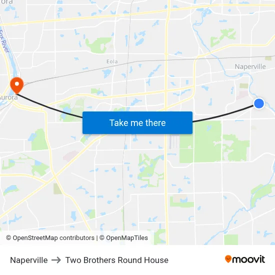 Naperville to Two Brothers Round House map