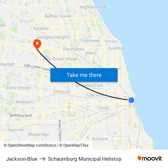 Jackson-Blue to Schaumburg Municipal Helistop map