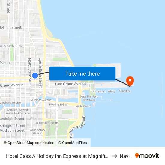 Hotel Cass A Holiday Inn Express at Magnificent Mile an IHG Hotel Chicago to Navy Pier map