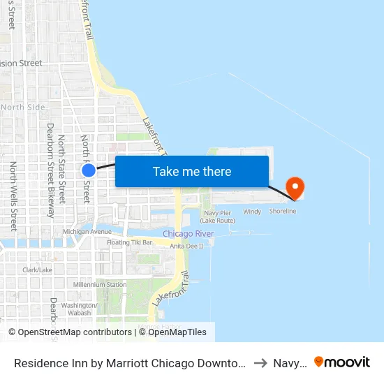 Residence Inn by Marriott Chicago Downtown Magnificent Mile to Navy Pier map