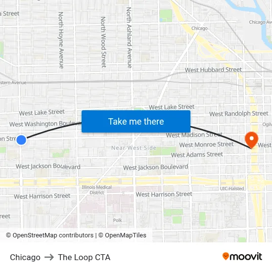 Chicago to The Loop CTA map