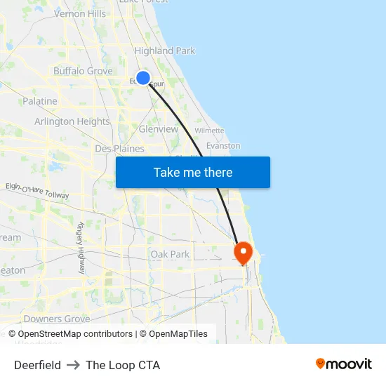 Deerfield to The Loop CTA map