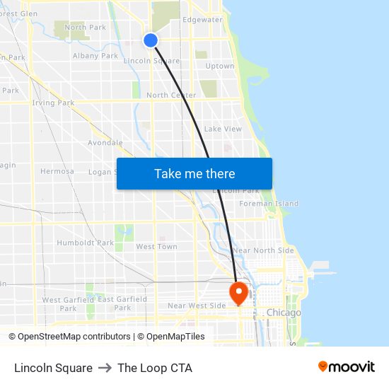 Lincoln Square to The Loop CTA map