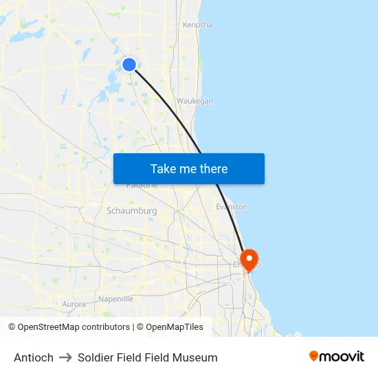 Antioch to Soldier Field Field Museum map