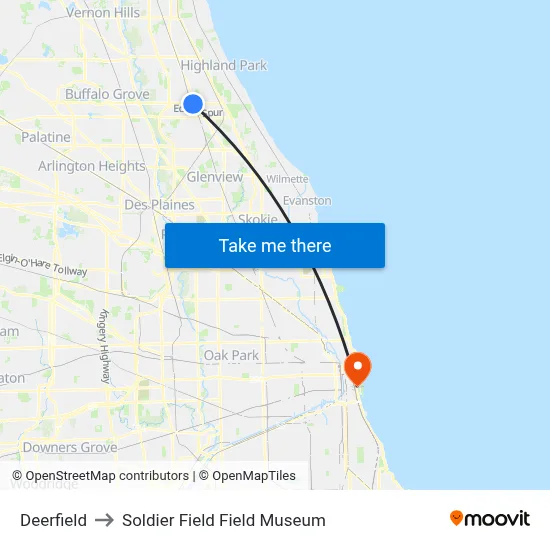 Deerfield to Soldier Field Field Museum map