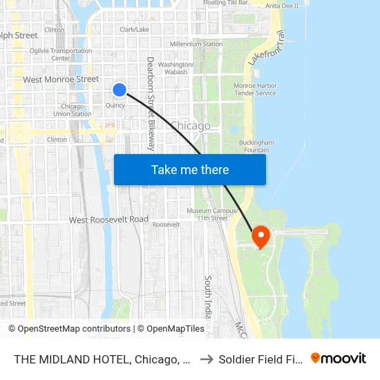 THE MIDLAND HOTEL, Chicago, a Tribute Portfolio Hotel to Soldier Field Field Museum map
