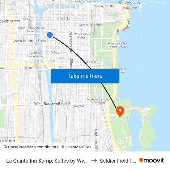 La Quinta Inn &amp; Suites by Wyndham Chicago Downtown to Soldier Field Field Museum map