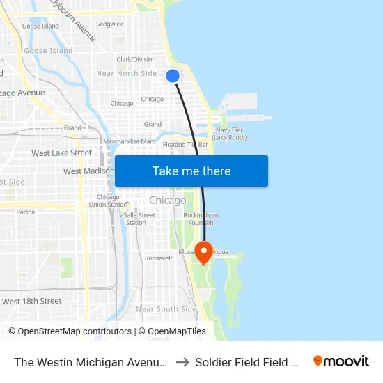 The Westin Michigan Avenue Chicago to Soldier Field Field Museum map