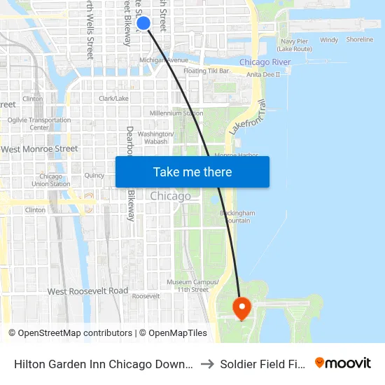Hilton Garden Inn Chicago Downtown/Magnificent Mile to Soldier Field Field Museum map