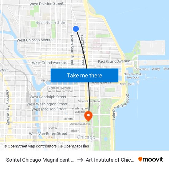 Sofitel Chicago Magnificent Mile to Art Institute of Chicago map