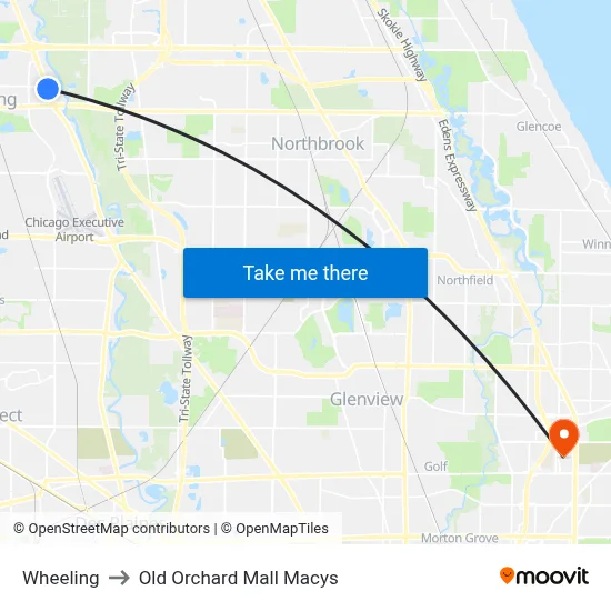 Wheeling to Old Orchard Mall Macys map