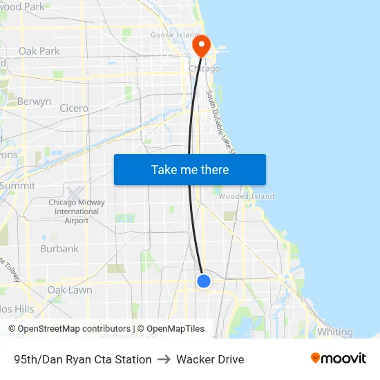 95th/Dan Ryan Cta Station to Wacker Drive map
