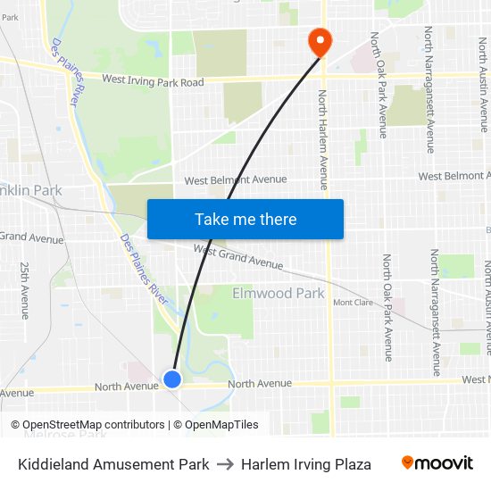 Kiddieland Amusement Park to Harlem Irving Plaza map