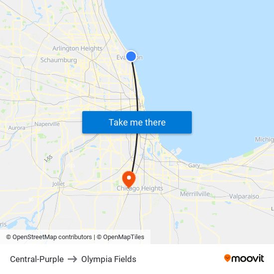 Central-Purple to Olympia Fields map