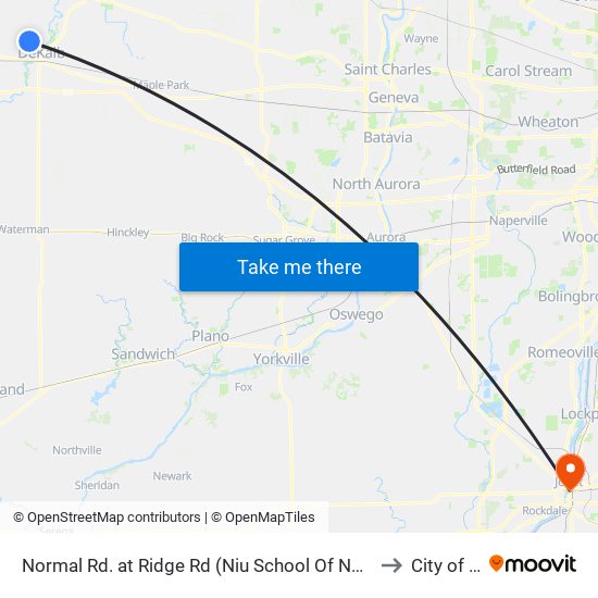 Normal Rd. at Ridge Rd (Niu School Of Nursing) - Nb Stop #499 to City of Joliet map