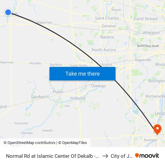 Normal Rd at Islamic Center Of Dekalb - Sb Stop #610 to City of Joliet map