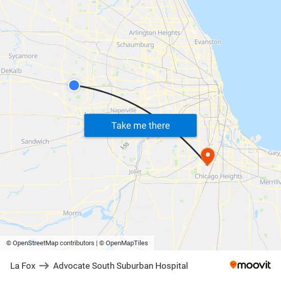 La Fox to Advocate South Suburban Hospital map