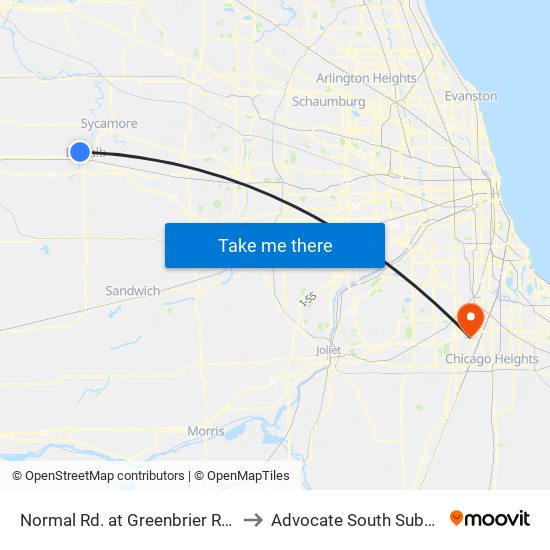 Normal Rd. at Greenbrier Rd. - Sb Stop #489 to Advocate South Suburban Hospital map