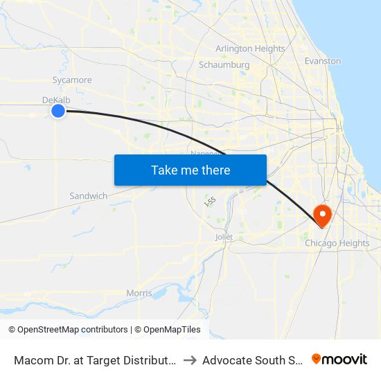 Macom Dr. at Target Distribution Center - Wb Stop#737 to Advocate South Suburban Hospital map