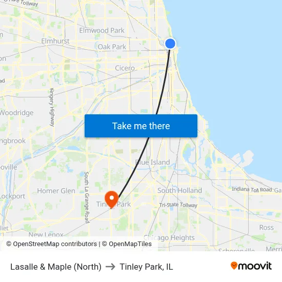 Lasalle & Maple (North) to Tinley Park, IL map
