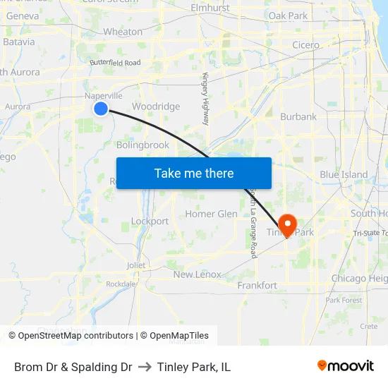 Brom Dr & Spalding Dr to Tinley Park, IL map