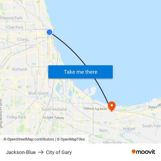 Jackson-Blue to City of Gary map