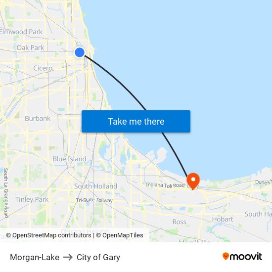 Morgan-Lake to City of Gary map