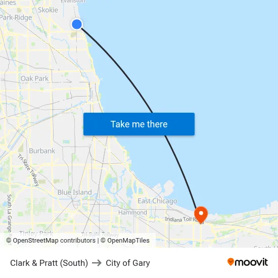 Clark & Pratt (South) to City of Gary map