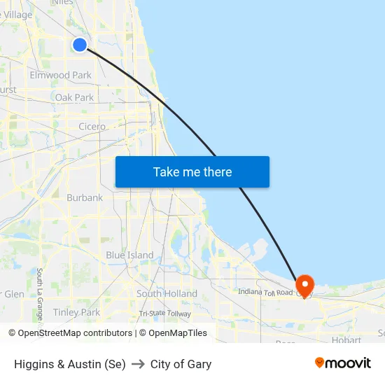 Higgins & Austin (Se) to City of Gary map