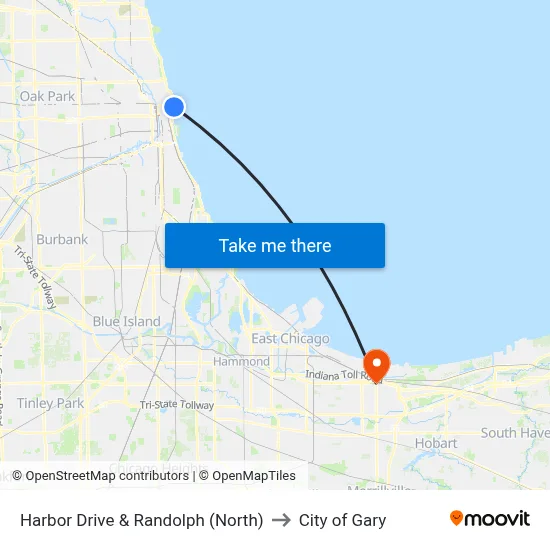 Harbor Drive & Randolph (North) to City of Gary map