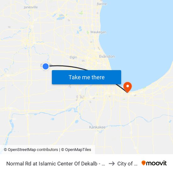Normal Rd at Islamic Center Of Dekalb - Sb Stop #610 to City of Gary map