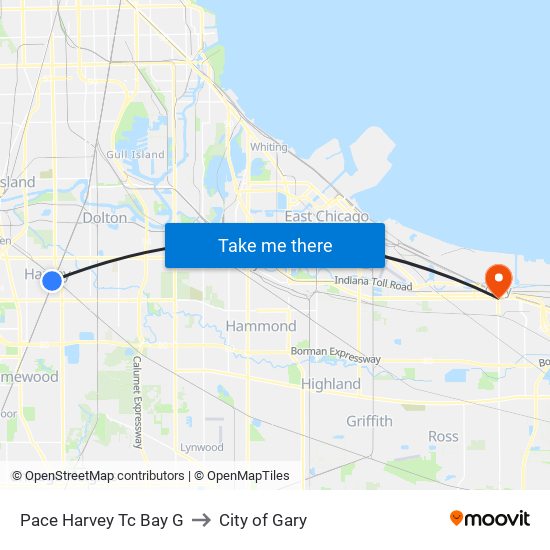 Pace Harvey Tc Bay G to City of Gary map