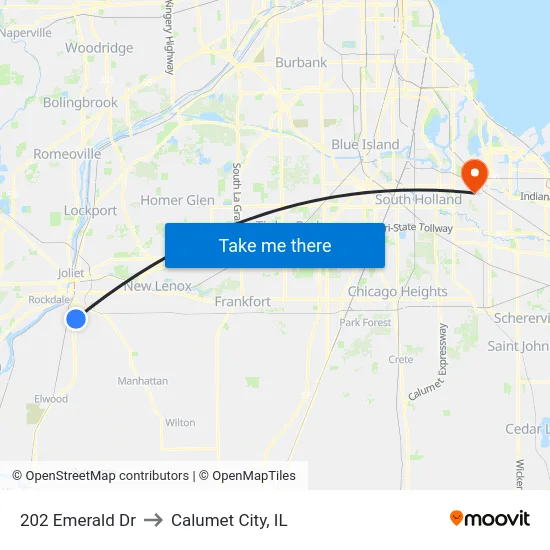 202 Emerald Dr to Calumet City, IL map