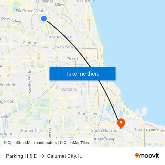 Parking H & E to Calumet City, IL map