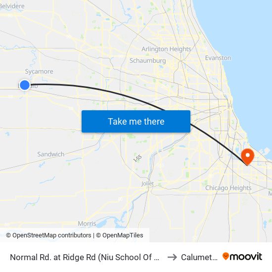 Normal Rd. at Ridge Rd (Niu School Of Nursing) - Nb Stop #499 to Calumet City, IL map