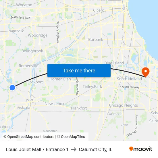 Louis Joliet Mall / Entrance 1 to Calumet City, IL map