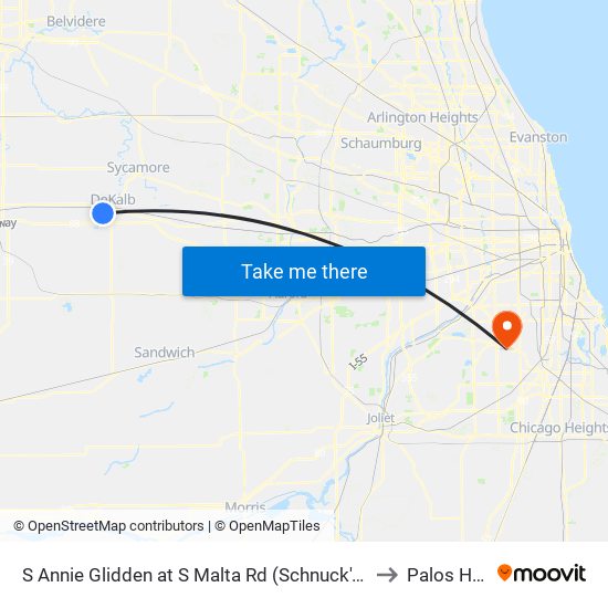 S Annie Glidden at S Malta Rd (Schnuck's Shopping Ctr.) - Sb Stop #542 to Palos Heights, IL map