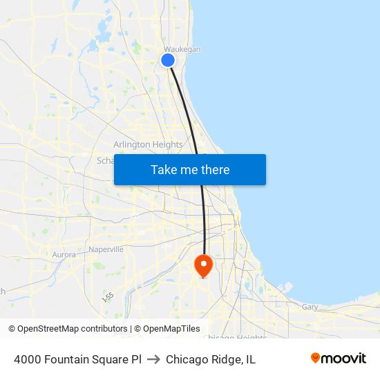 4000 Fountain Square Pl to Chicago Ridge, IL map