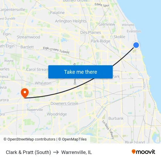 Clark & Pratt (South) to Warrenville, IL map