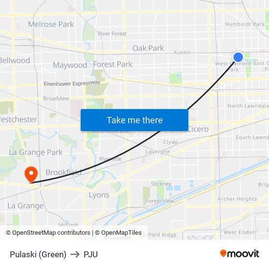 Pulaski (Green) to PJU map