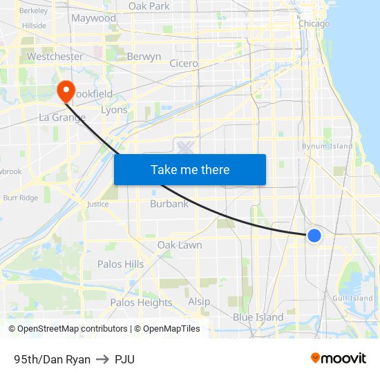 95th/Dan Ryan to PJU map