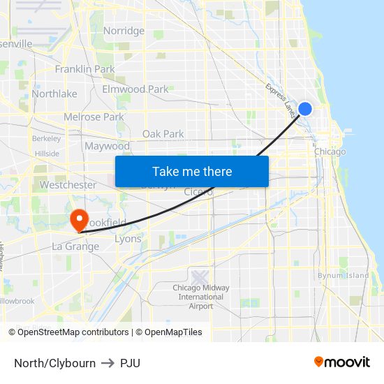 North/Clybourn to PJU map