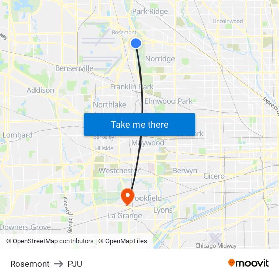 Rosemont to PJU map