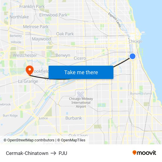 Cermak-Chinatown to PJU map