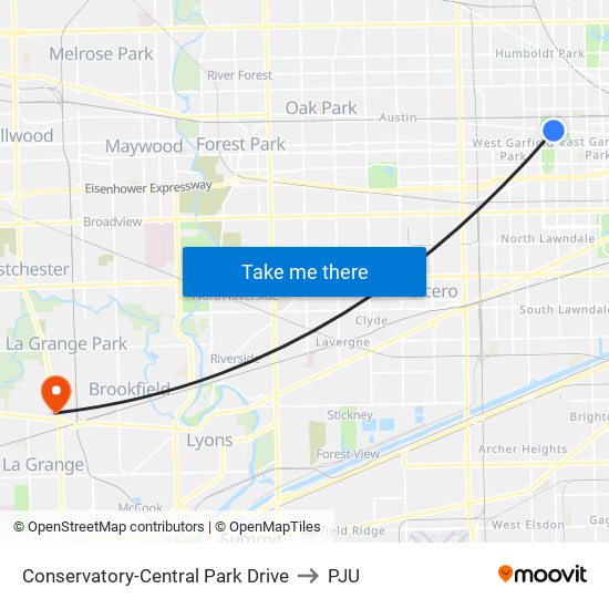 Conservatory-Central Park Drive to PJU map