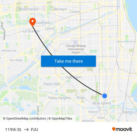 119th St. to PJU map